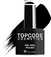 Gellak van TOPCODE Cosmetics - Black - TCKE11 - 15 ml - Gel nagellak Zwart