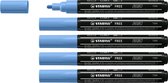 STABILO FREE - Marker Acryl - T300 - Pointe Ronde - 2-3 mm - Blauw Cobalt - Boîte de 5 pièces