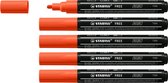 STABILO FREE - Marker Acryl - T300 - Pointe Ronde - 2-3 mm - Rouge Clair - Boîte de 5 pcs