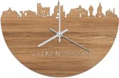 Skyline Klok Valkenswaard Eikenhout - Ø 40 cm - Woondecoratie - Wand decoratie woonkamer - WoodWideCities