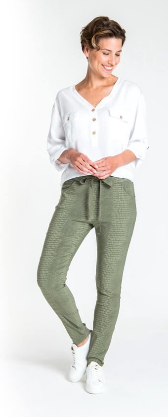 Gelukkig is dat Keuze Pijler Groene Broek/Pantalon van Je m'appelle - Dames - Maat L - 1 maat  beschikbaar | bol.com