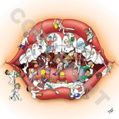 Cartoon plafondplaat - Poster - Roland Hols - Mond - 60 x 60 cm - Foamboard 10 mm dik - Tandarts - Orthodontist -Mondhygiënist - voor boven de behandelstoel
