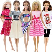 Dolldreams | Set barbie kleding met Chinese jurk, Bikini, Plooirok, roze jurkje, shirt & legging - Kleertjes voor modepop