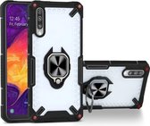 Matte TPU + PC magnetische schokbestendige hoes met ringhouder voor Samsung Galaxy A50 (zwart)