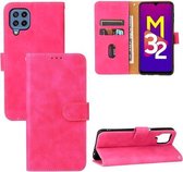 Voor Samsung Galaxy M32 (India) Effen Kleur Huid Voelen Magnetische Gesp Horizontale Flip Kalf Textuur PU Lederen Case met Houder & Kaartsleuven & Portemonnee (Rose Goud)