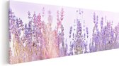 Artaza Canvas Schilderij Paarse Lavendel Bloemen  - 60x20 - Foto Op Canvas - Canvas Print