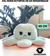 Vulpes Goods® Mood Octopus XXL 40 cm - Tiktok knuffel - EXTRA ZACHT - Omkeerbaar - mint/roze