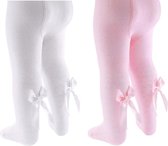 Soft Touch - 2 Kinder Maillots met Strik - Roze & Wit - Maat 92/98