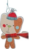 Kerst hanger van stof - Beer - Multicolor - Stof - 14 x 10 x 3 cm