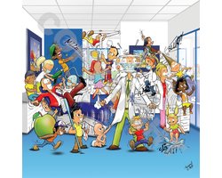 Cartoon plafondplaat - Poster - Roland Hols - Tandartsenpraktijk 2 - 60 x 60 cm - Forex 5 mm dik - Tandarts - Orthodontist -Mondhygiënist - voor boven de behandelstoel