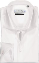 Ledub modern fit overhemd - wit twill - Strijkvrij - Boordmaat: 39