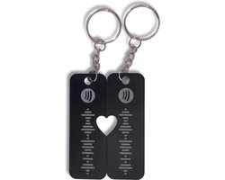 Gepersonaliseerde Spotify Sleutelhanger | Zwart/Grijs | Set van 2 | Love Design | Perfect Muziekcadeau voor Koppels & Feestdagen!