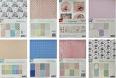 Joy!Crafts Papiersets / 8 verschillende kleuren papiersets in Baby/Ballerina thema - VOORDEELPAKKET 89 vellen / Hobbypapier om kaarten te maken, voor home deco, scrapbooking, menuk