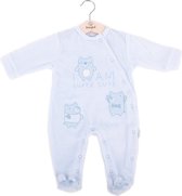 Babybol pyjama, boxpakje blauw/wit fluweel maat 74  (9 maanden)