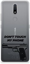 Back Case Siliconen Hoesje Nokia 2.4 Telefoonhoesje Pistol Don't Touch My Phone