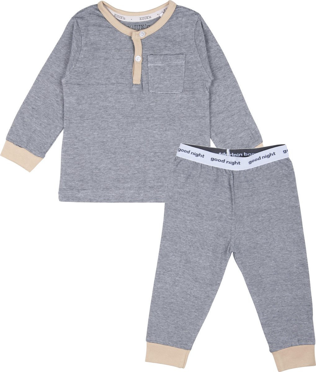 KUUK'n, jongens pyjama streep blauw, 62/68