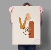 Simpel Shapes Terracotta Print Poster Wall Art Kunst Canvas Printing Op Papier Met Waterproof Inkt 40x50cm Multi-color