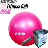 NL Future Fitness ball - Fitnessbal - Yoga ball - Roze - 65 cm - extra dik - PVC - Zwangerschapsbal - Pilates bal - Gymbal - Zitbal - Workout bal - Beste kwaliteit 2021