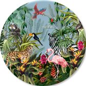 Muurcirkel jungle flamingo 60cm | babykamer decoratie | wanddecoratie