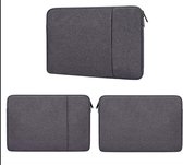 Laptop Sleeve voor Medion Erazer - Met Ritssluiting - extra accessoiresvak -hoes - extra bescherming - met zijvak - spatwaterbestendig - 13,3 inch ( Donkergrijs ) ritssluiting - Universeel
