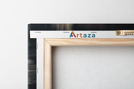 Artaza - Triptyque de peinture sur toile - Fleurs sur fond Zwart - 120x80 - Photo sur toile - Impression sur toile