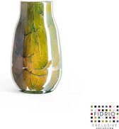 Design vaas verona small - Fidrio URBAN GREEN - glas, mondgeblazen bloemenvaas - diameter 7 cm hoogte 19 cm