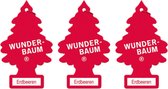 Wunderbaum Luchtverfrisser - Auto - Wonderboom - Aardbei - 3 Stuks