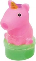 slijmfiguur unicorn 7 cm roze/groen