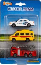 auto's Rescue Team diecast 8 cm junior 3-delig