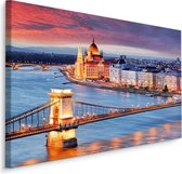 Schilderij - Kettingbrug, Boedapest, multi-gekleurd, scherpe print