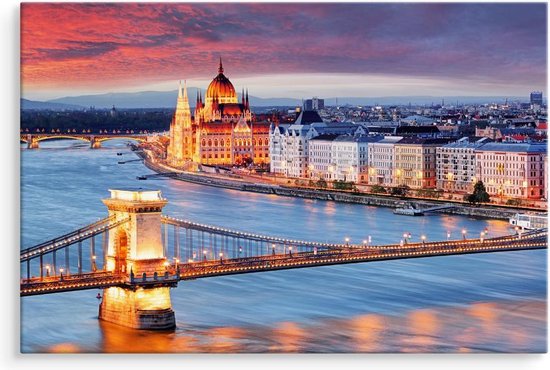 Peinture - Pont des Chaînes, Budapest, multicolore, impression nette