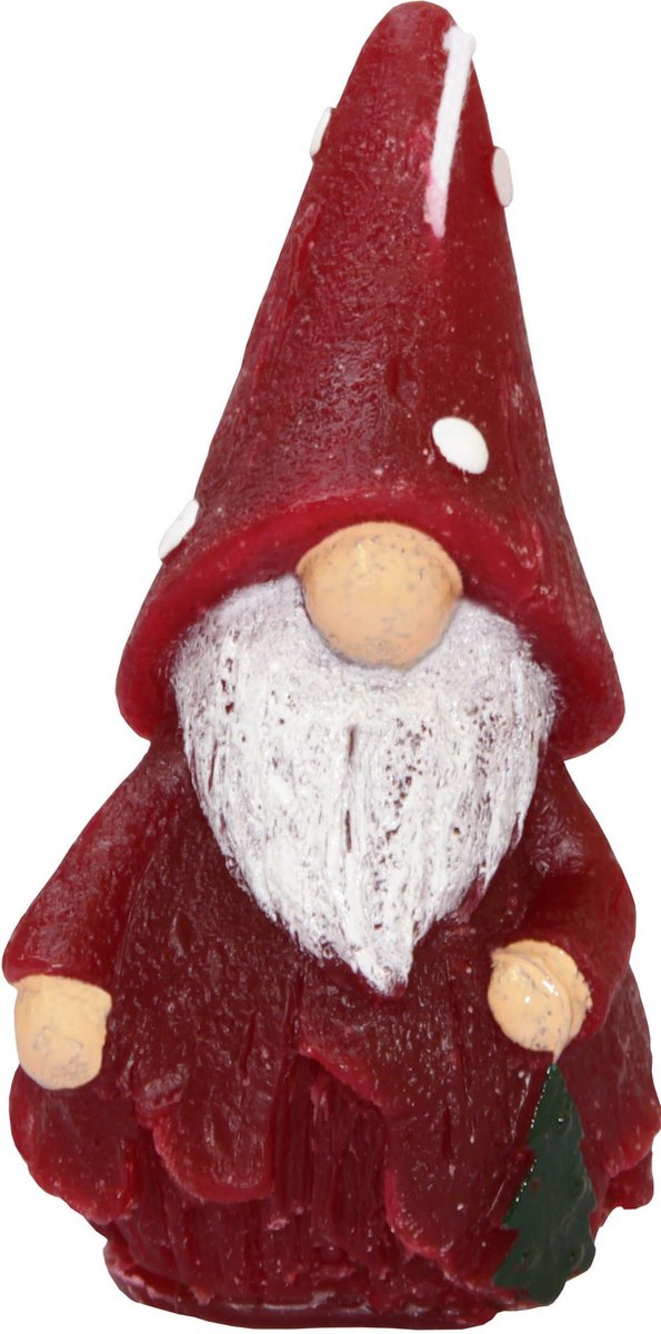 Kabouter kaars - 6x12x6 cm - kerst - kabouter - kaars - kerstverlichting - per 2 stuks