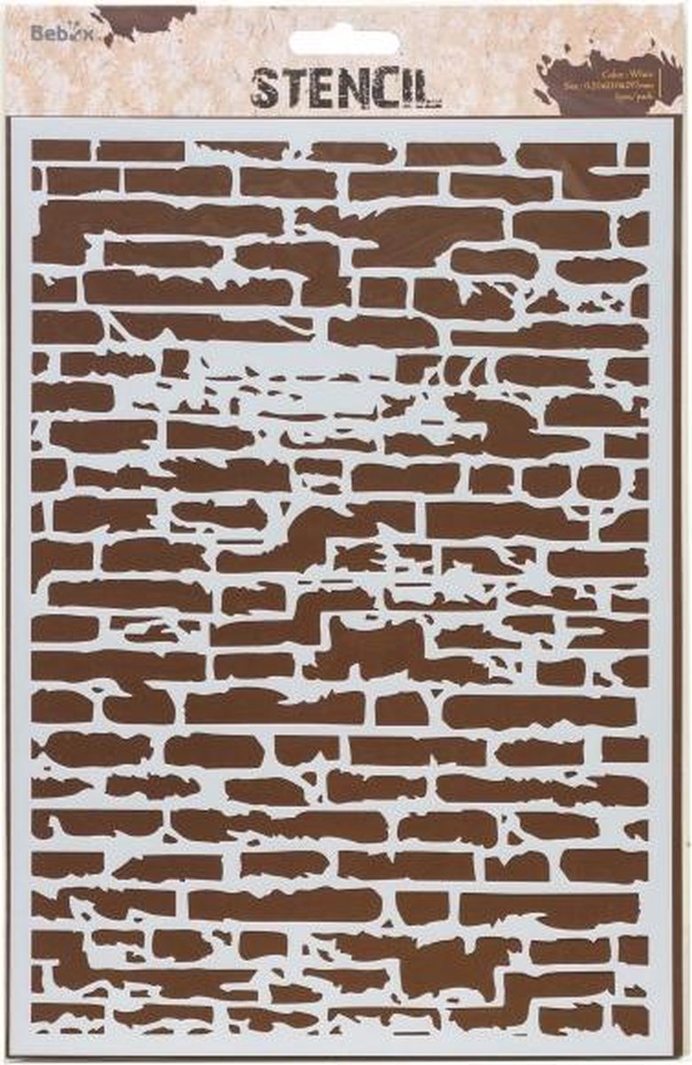 Sjabloon - Hobbysjabloon patronen - Achtergrond sjablonen - Stenen Muur - 21x29,7cm - A4 - AMI
