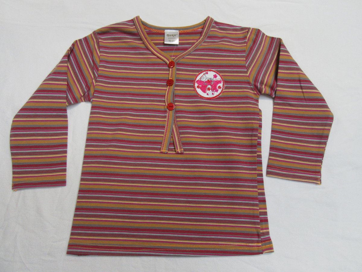 dirkje, meisjes, t-shirt lange mouw , streepje , 2 jaar 92