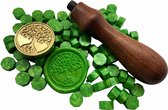 Stempel voor het maken van Waxzegels & lakzegels - Levensboom - Incl. 20 waxzegels groen - Knutselen - Knutselpakket - Bruiloft