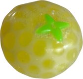 Premium Kwaliteit Knijpbal / Stressbal / Fidget Slijmbal | Anti-Stress Speelgoed / Fruit Fidget | Glitter Effect | Geel