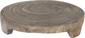 Decoratie plateau Paulownia hout - zwart - rond 25 cm