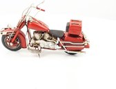 Beeld - Miniatuurmodel motor rood - Tinnen model - 16,8 cm hoog