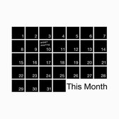Muursticker maandplanner krijtbord van WDMT - 90 x 60 cm - Modern design