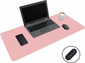 WURK Professionele Bureau Onderlegger Kunstleer – Bureau Organizer – Bureau Accessoires – Muismat XXL– Inclusief Kabel Clip – 80x40 – Roze