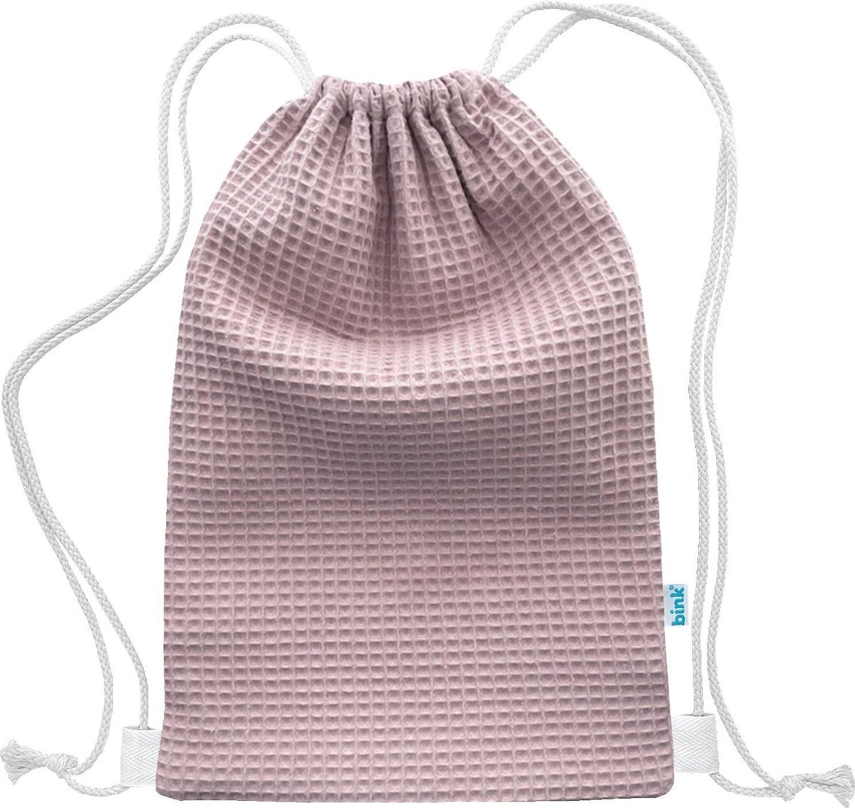 BINK Bedding Gymtas / Zwemtas Pique (wafel) oudroze 40 x 28 cm - kleuter - peuter