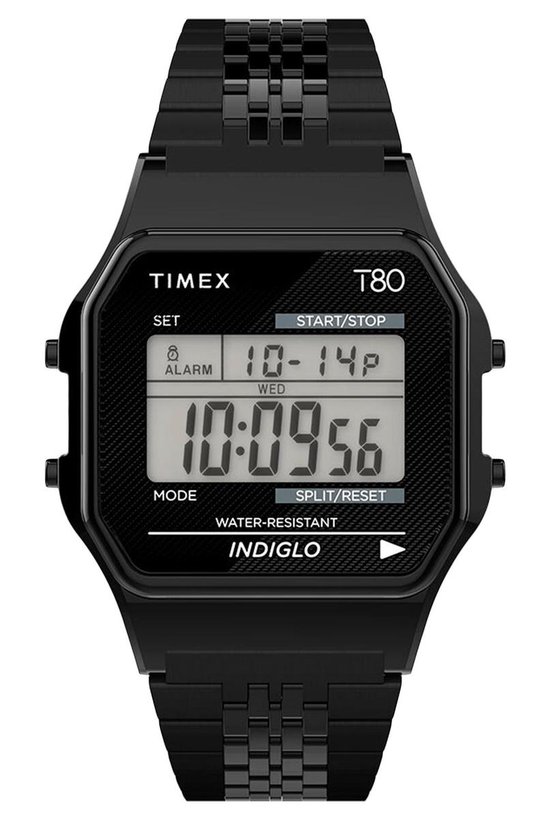 Timex T80 TW2R79400 Horloge - Staal - Zwart - Ø 34 mm