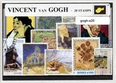 Vincent van Gogh – Luxe postzegel pakket (A6 formaat) : collectie van 20 verschillende postzegels van Vincent van Gogh – kan als ansichtkaart in een A6 envelop, souvenir, cadeau, kado, geschenk, kaart, portret, schilder, museum, parijs, zonnebloemen