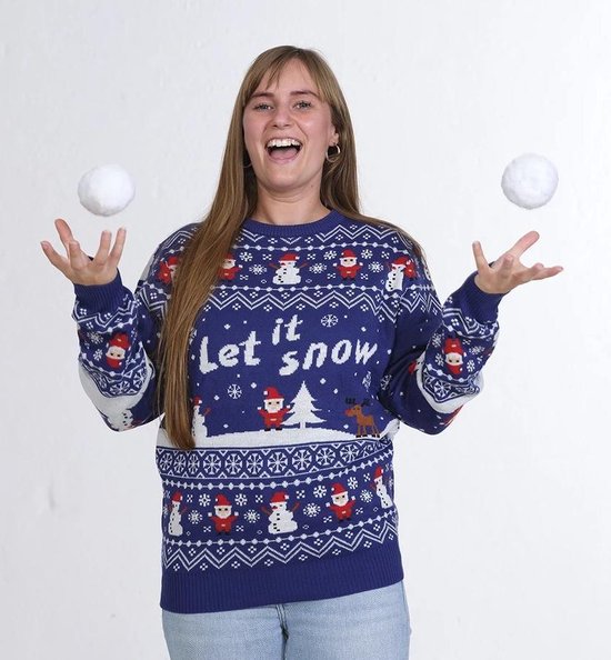 Foute Kersttrui Dames & Heren - Christmas Sweater "Let it Snow" - Kerst trui Mannen & Vrouwen Maat S