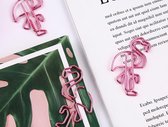 Flamingo Roze Paperclips | Leuke Schattige Paperclips in een Doosje | Verschillende Vormen en Maten | Dieren Flamingo | Metaal Roze | Metallic Pink | 8 Stuks per Doosje | Stevige P