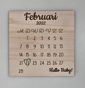Gepersonaliseerde aankondiging zwangerschap - houten kalender - zwanger - pregnant - baby belly - zwangerschap aankondiging kalender -  2022