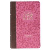 KJV Giant Print Bible Two-Tone Brown/Pink Faux Leather