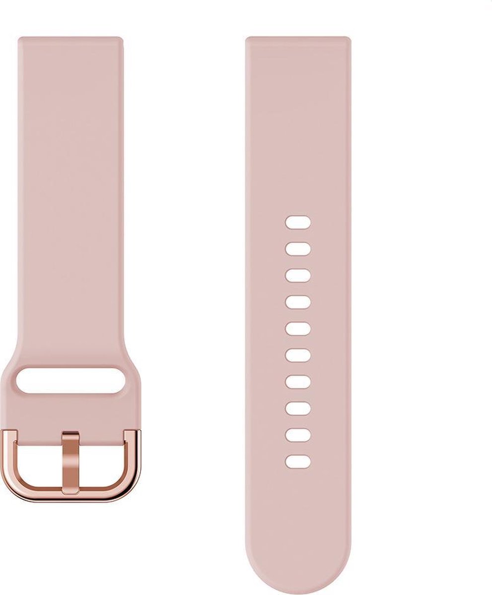 Siliconen Sportband Geschikt voor Samsung Galaxy Watch Active 2 & 4 En Nog Meer- Roze - 20mm - Maat M/L