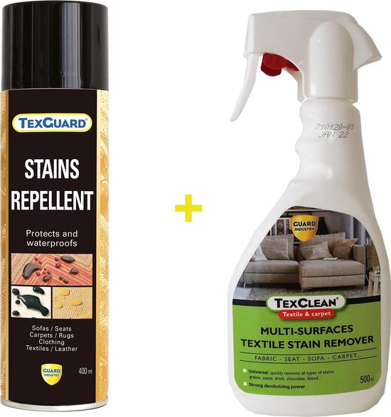 TexClean - Schoonmaakspray - Impregneerspray - Spray TexClean 0.5L - TexGuard 0.4L