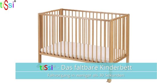 Foundations Boutique - Lit de bébé pliable en bois en marron
